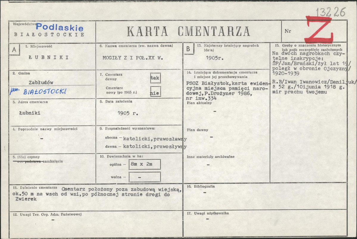 Karta cmentarza, skan nr 1