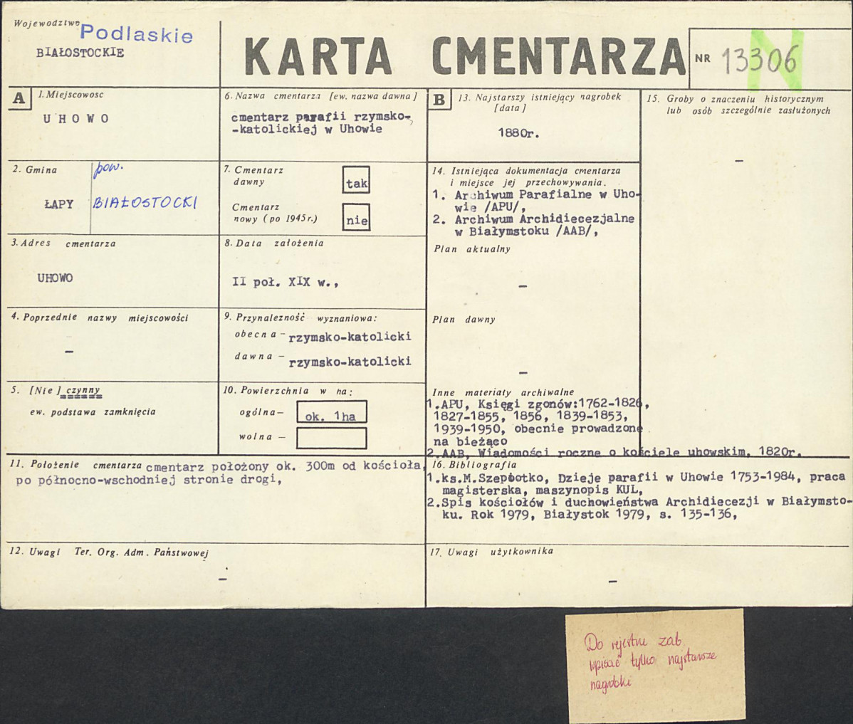 Karta cmentarza, skan nr 1