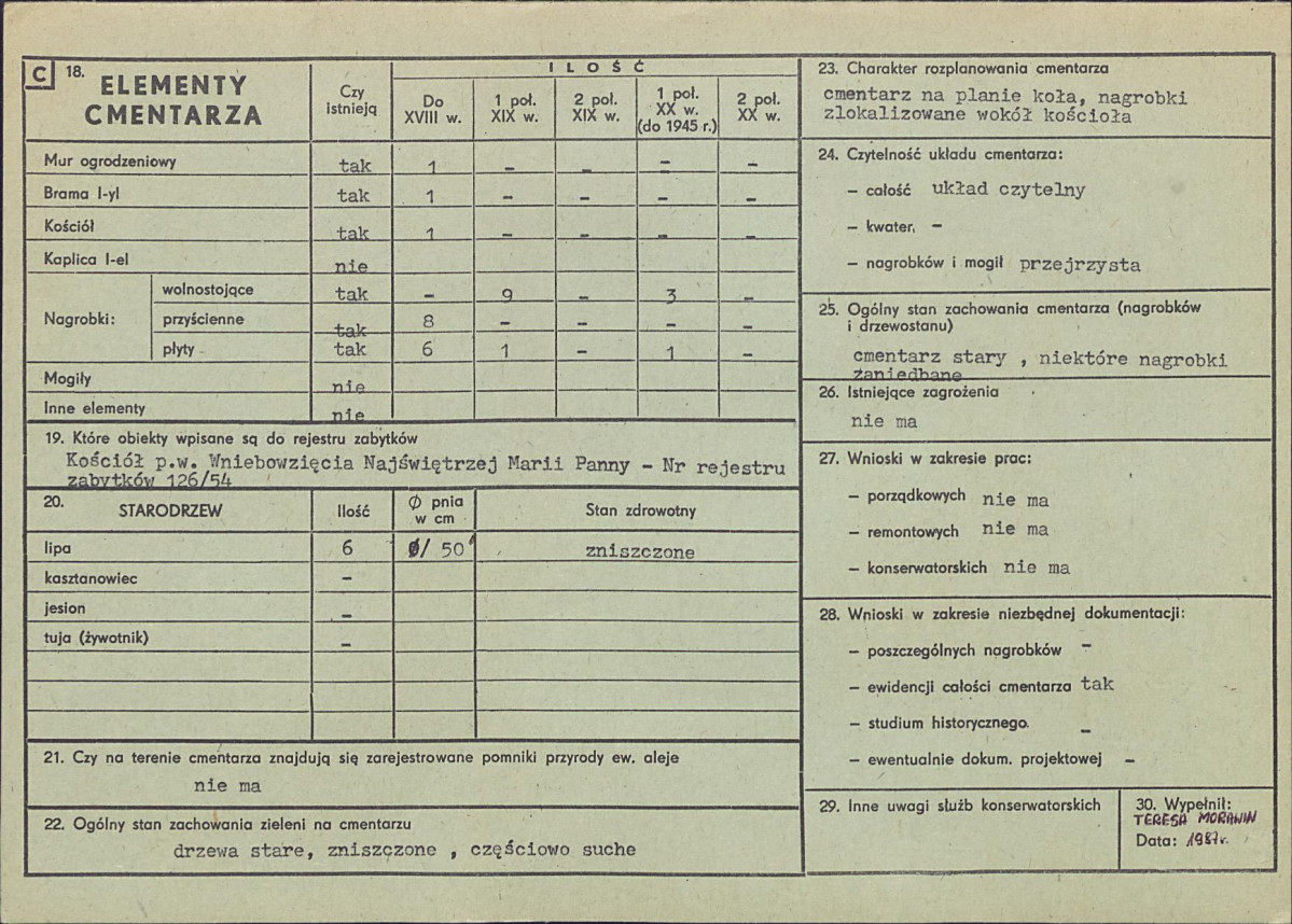 Karta cmentarza, skan nr 2