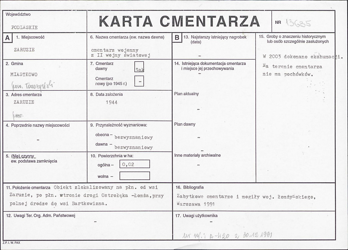 Karta cmentarza, skan nr 1
