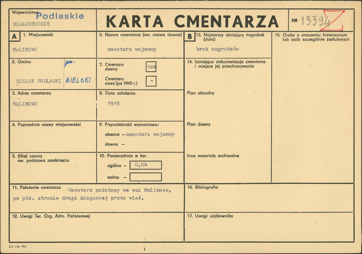 Karta cmentarza, skan nr 1