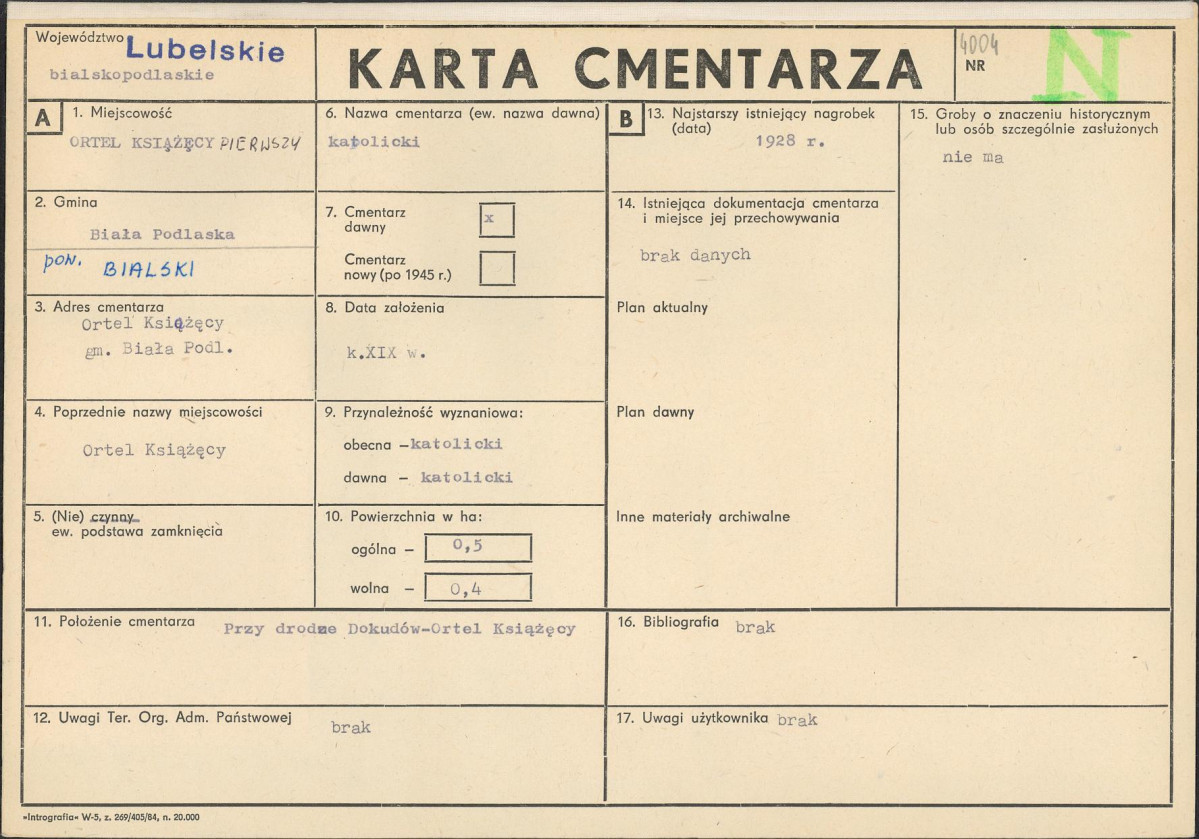 Karta cmentarza, skan nr 1
