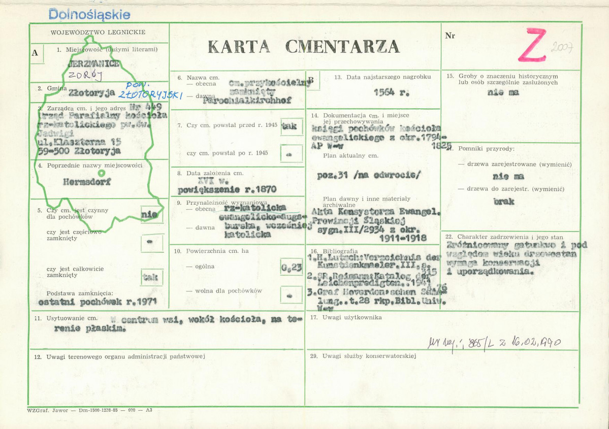 KC - Karta cmentarza, skan nr 1