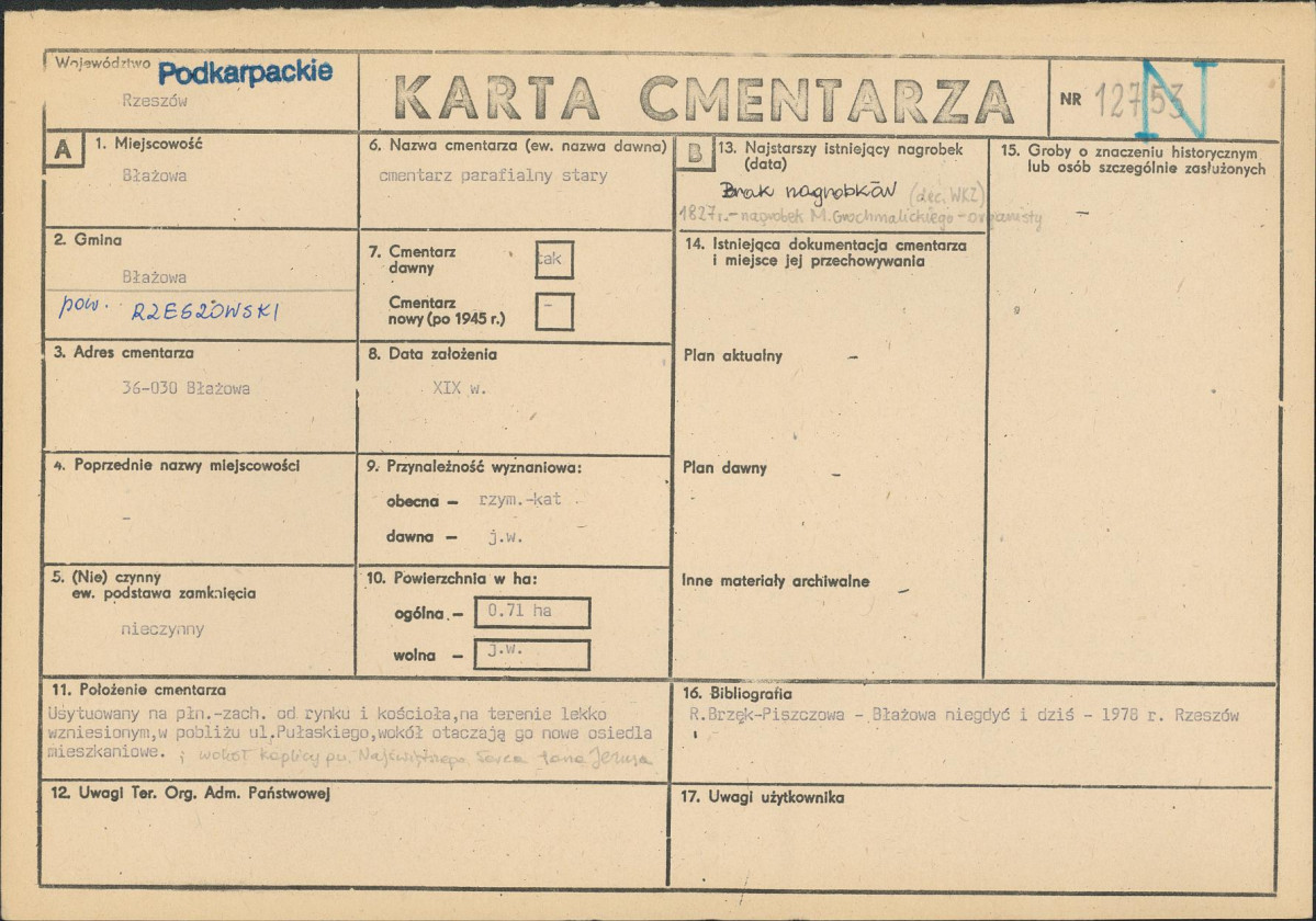 Karta cmentarza, skan nr 1