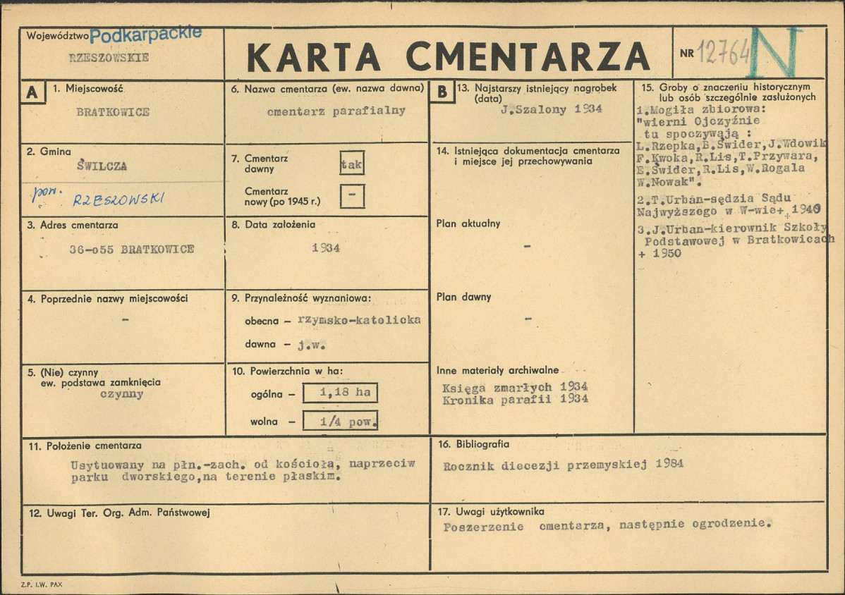 Karta cmentarza, skan nr 1