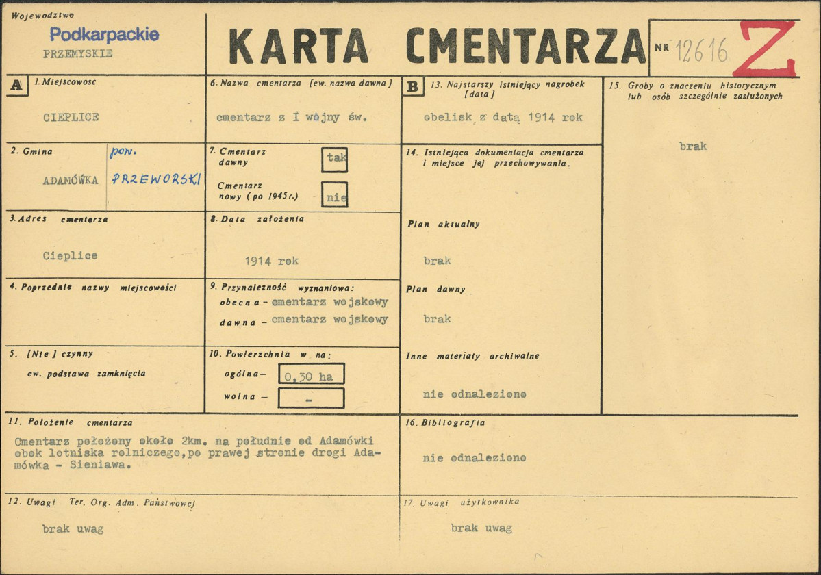 Karta cmentarza, skan nr 1
