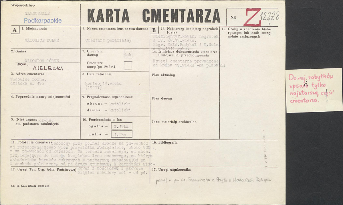 Karta cmentarza, skan nr 1