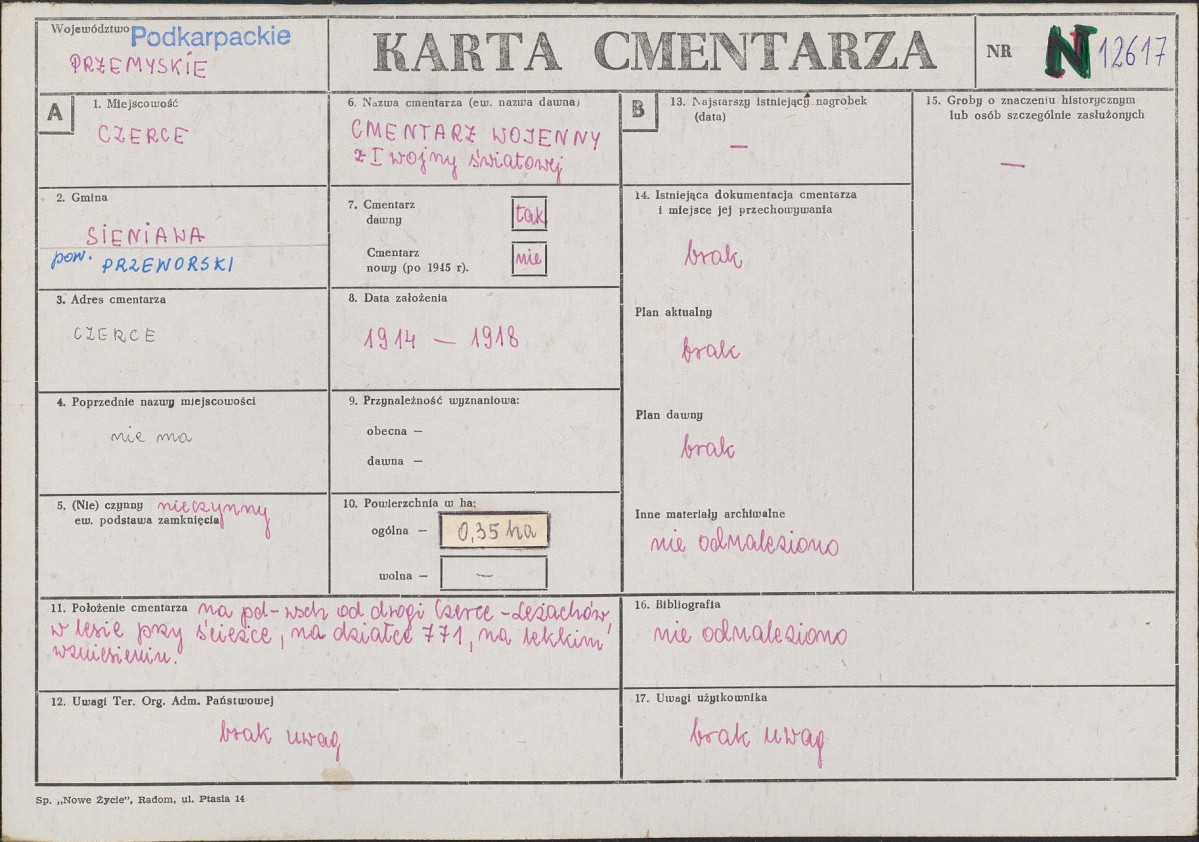 Karta cmentarza, skan nr 1