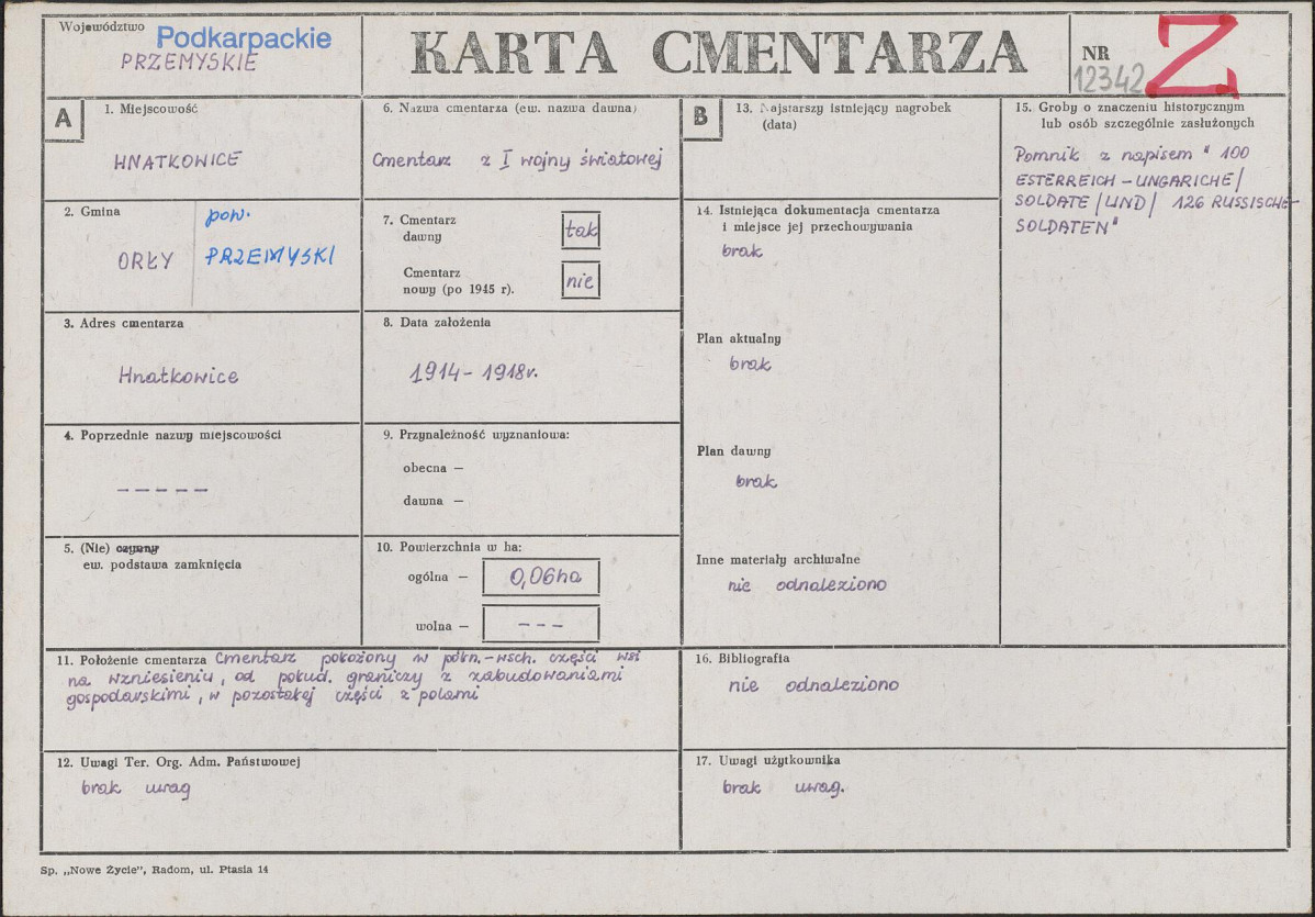 Karta cmentarza, skan nr 1