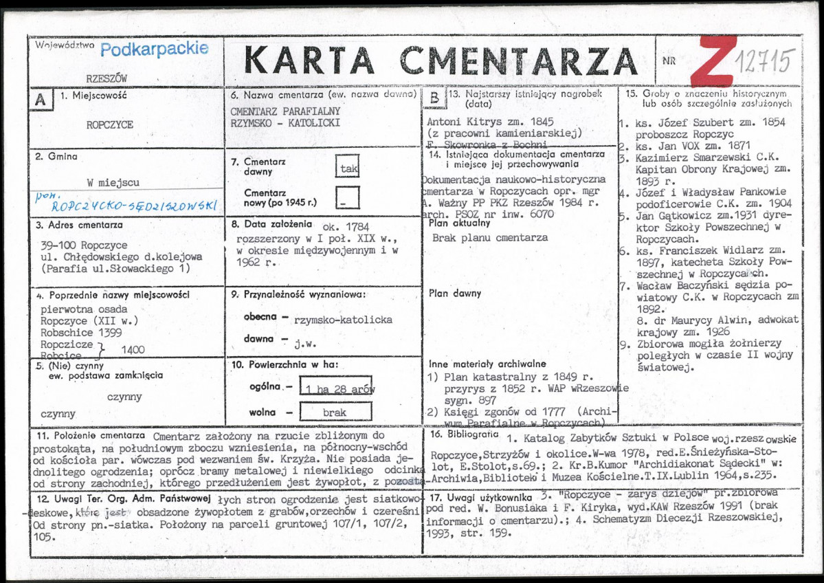 Karta cmentarza, skan nr 1