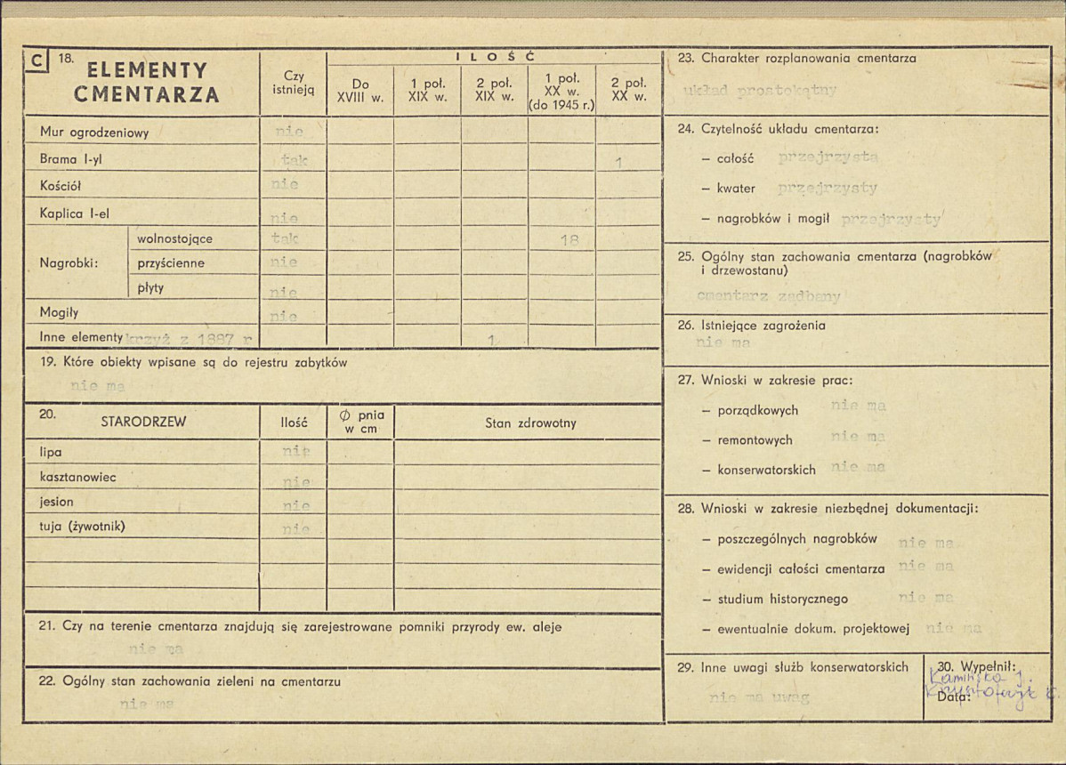 Karta cmentarza, skan nr 2