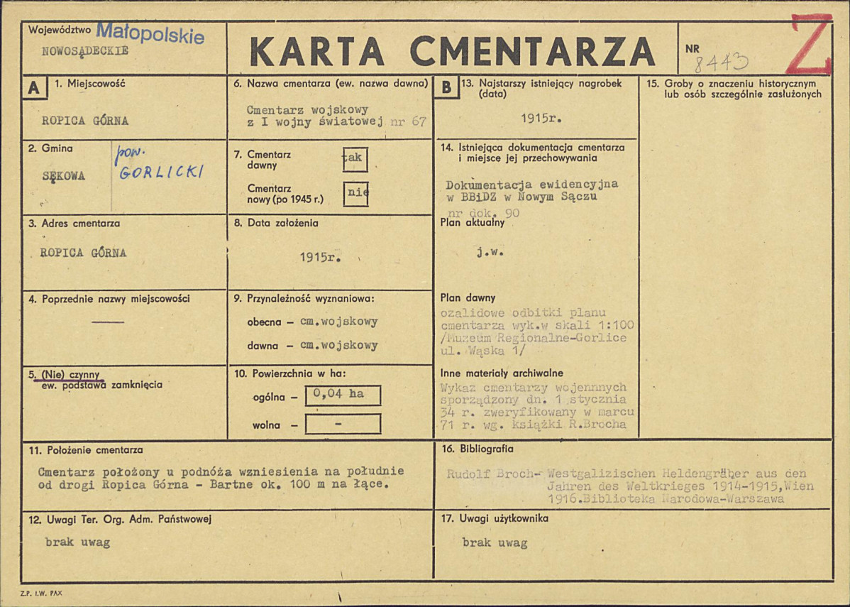 Karta cmentarza, skan nr 1