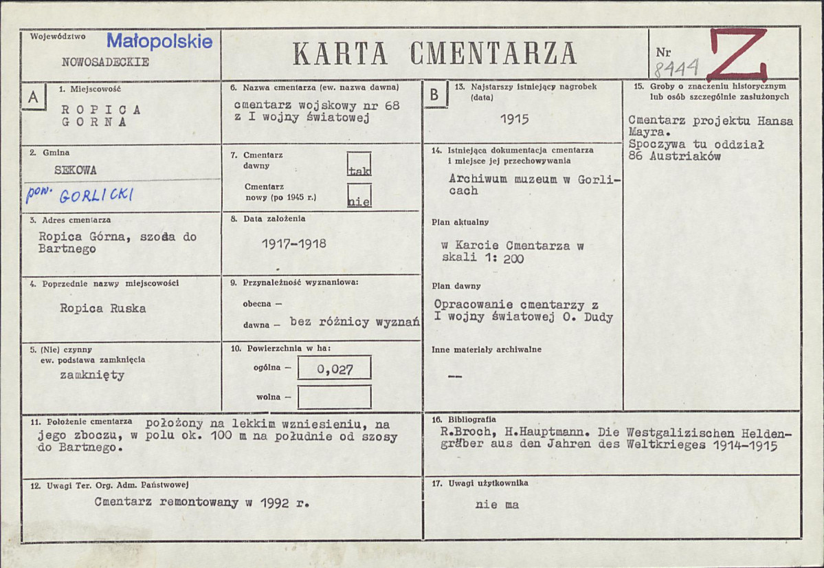 Karta cmentarza, skan nr 1