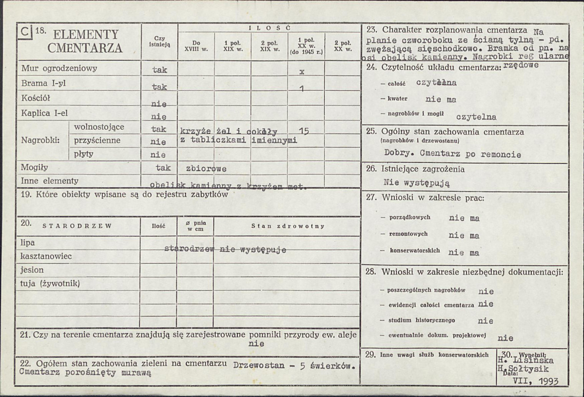 Karta cmentarza, skan nr 2
