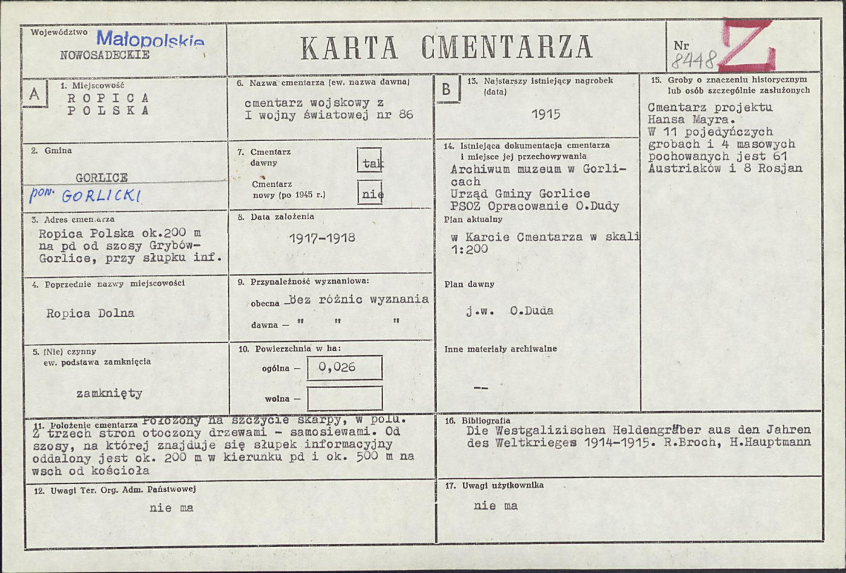 Karta cmentarza, skan nr 1