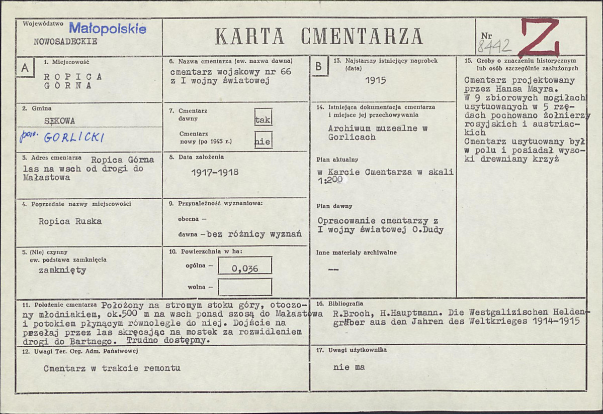Karta cmentarza, skan nr 1