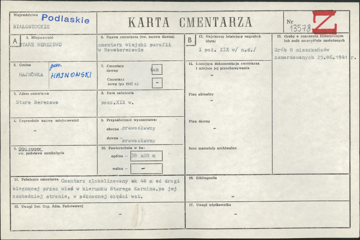 Karta cmentarza, skan nr 1