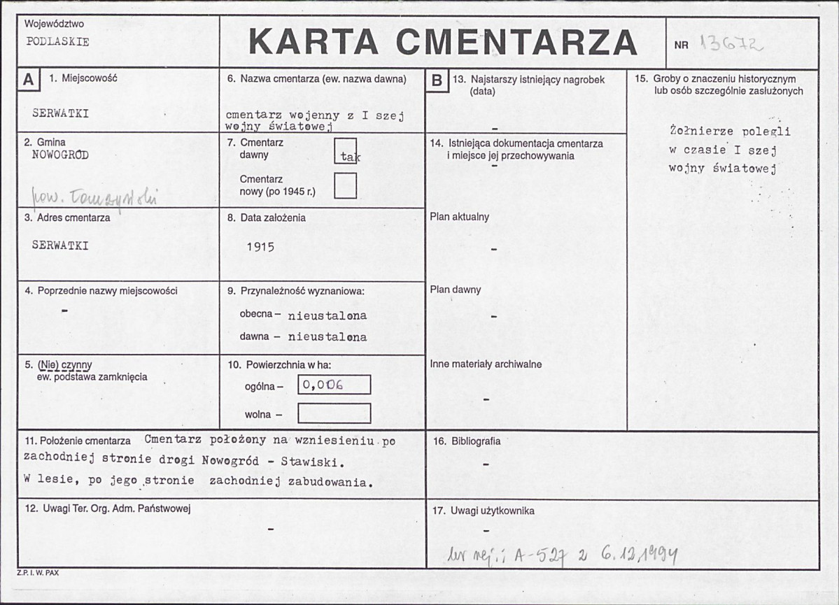 Karta cmentarza, skan nr 1