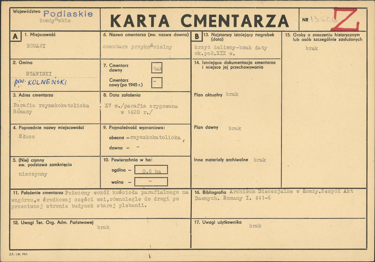 Karta cmentarza, skan nr 1