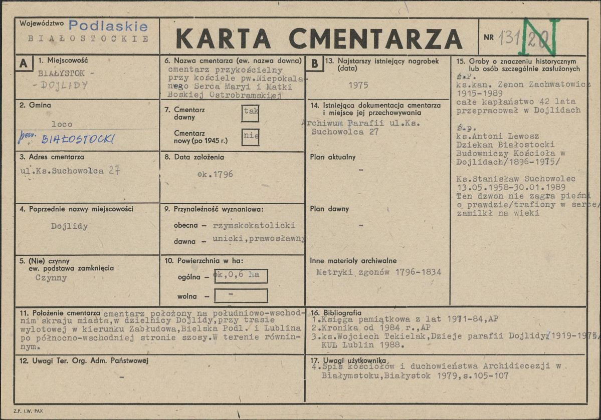 Karta cmentarza, skan nr 1