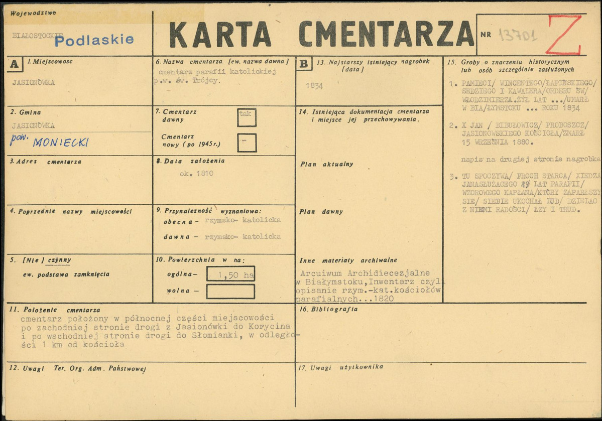 Karta cmentarza, skan nr 1