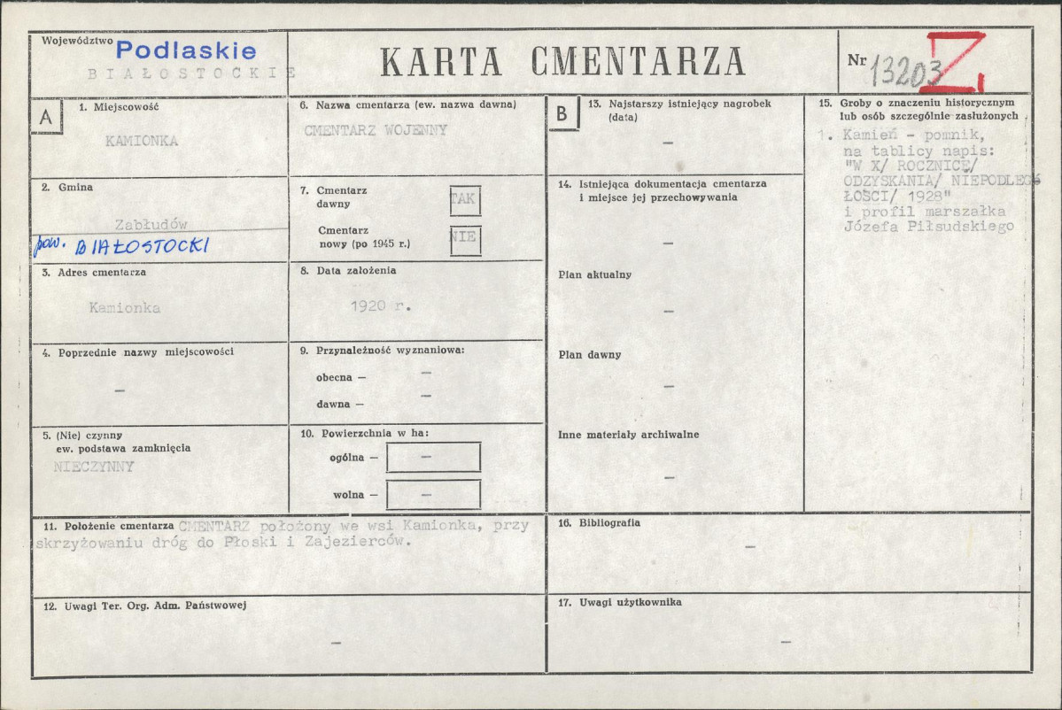Karta cmentarza, skan nr 1