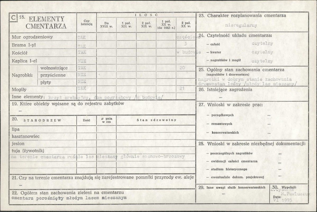 Karta cmentarza, skan nr 2