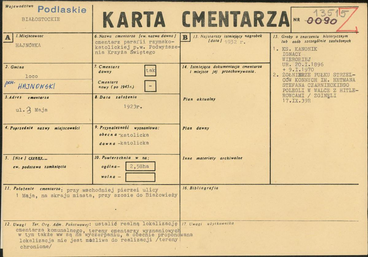 Karta cmentarza, skan nr 1