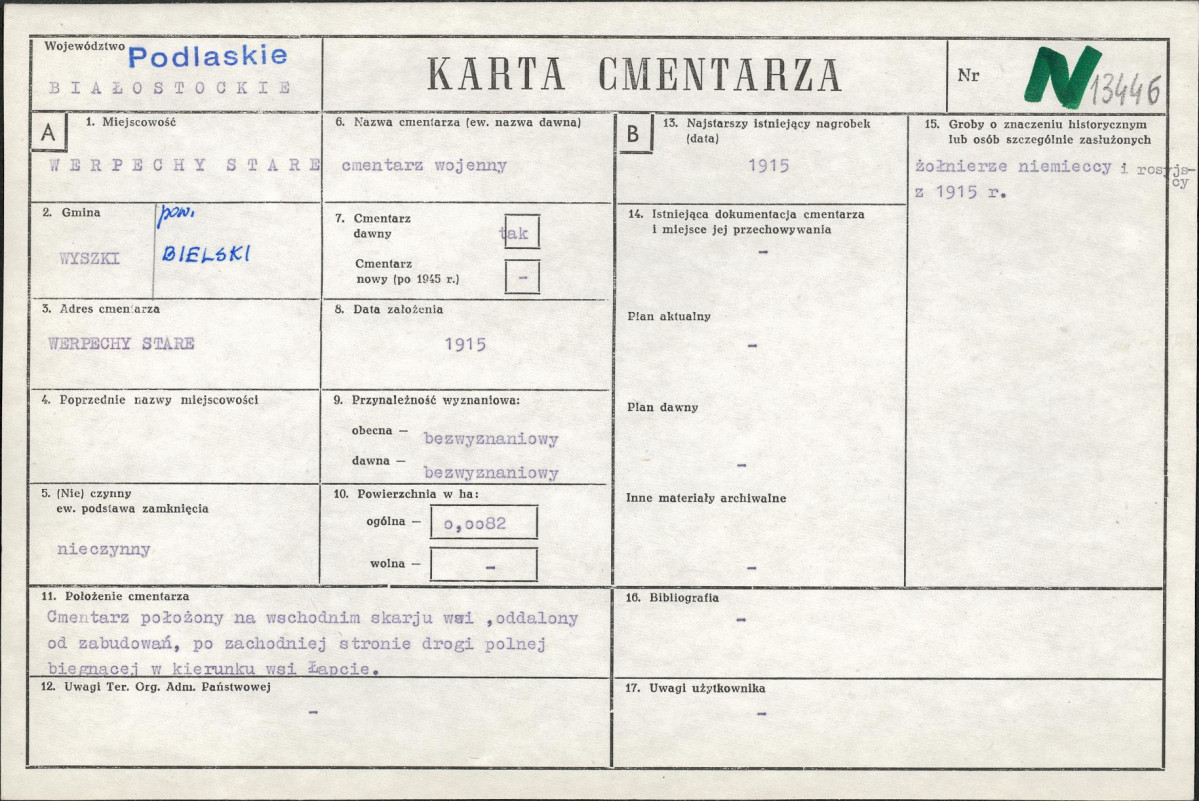 Karta cmentarza, skan nr 1