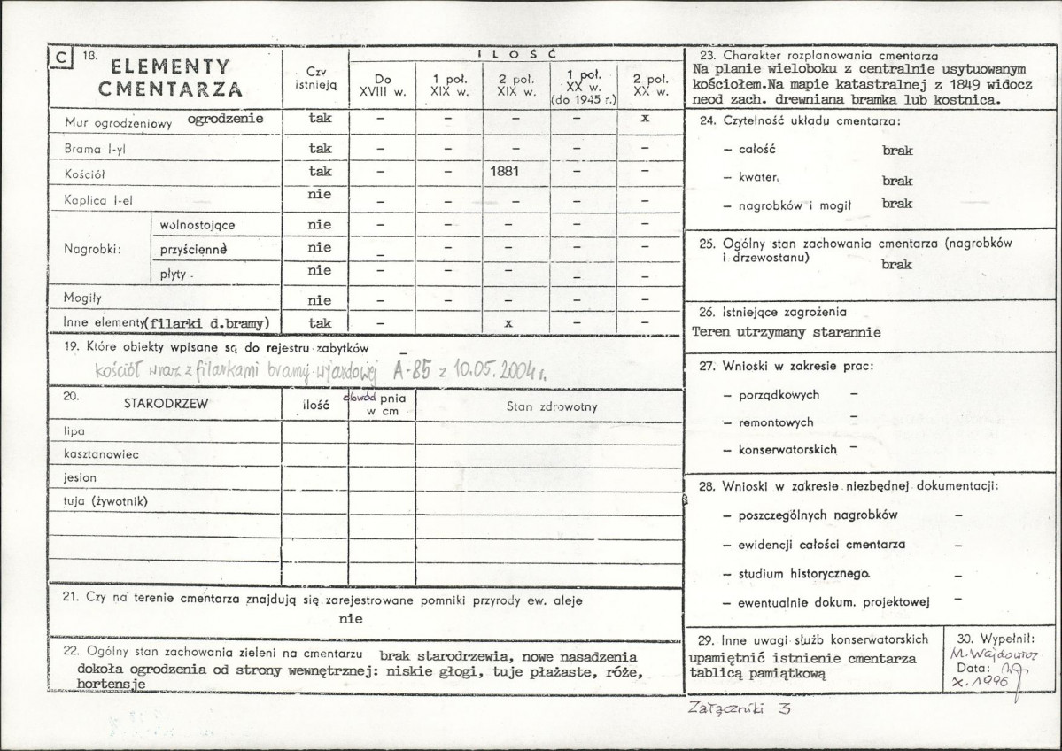 Karta cmentarza, skan nr 2