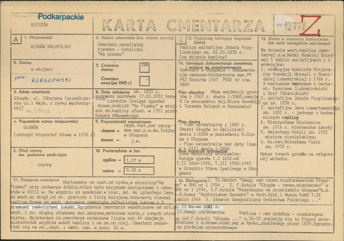 Karta cmentarza, skan nr 1