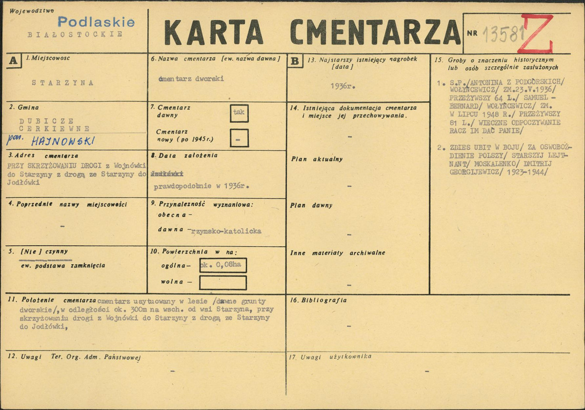 Karta cmentarza, skan nr 1