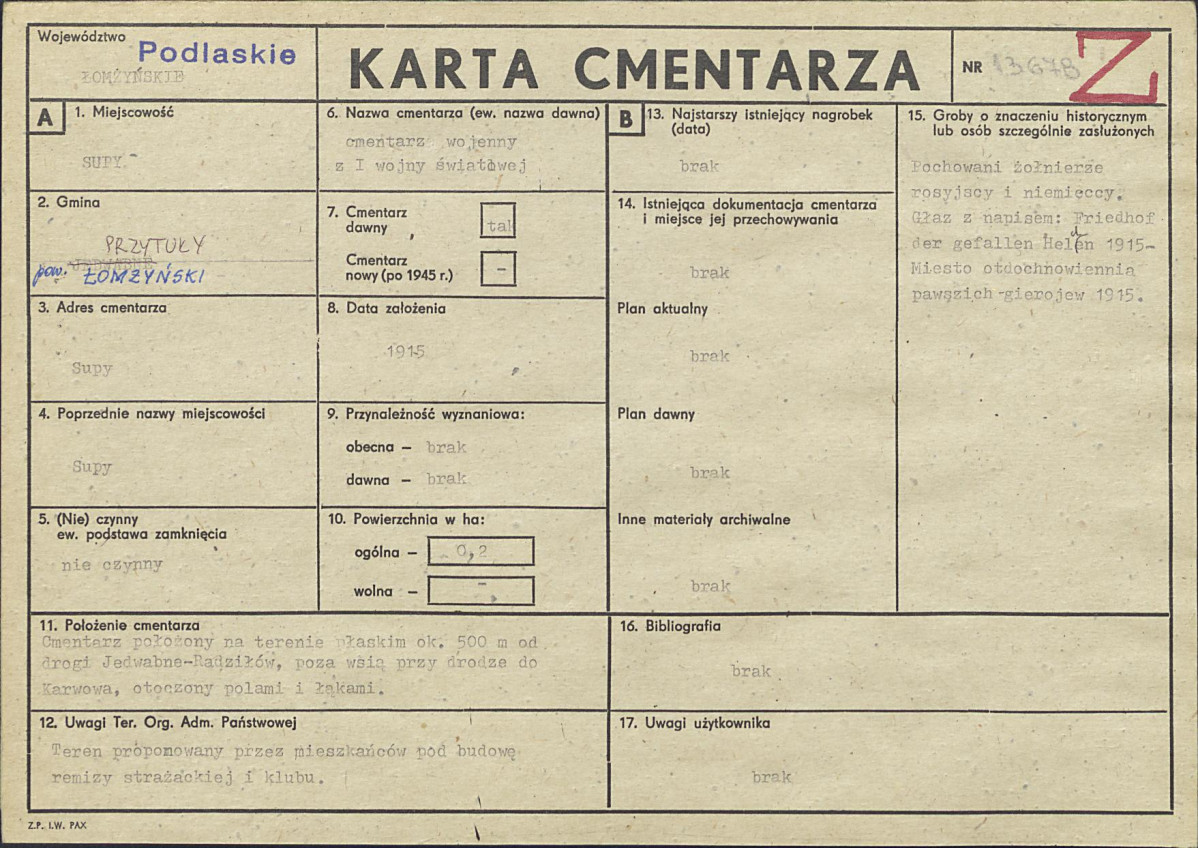 Karta cmentarza, skan nr 1