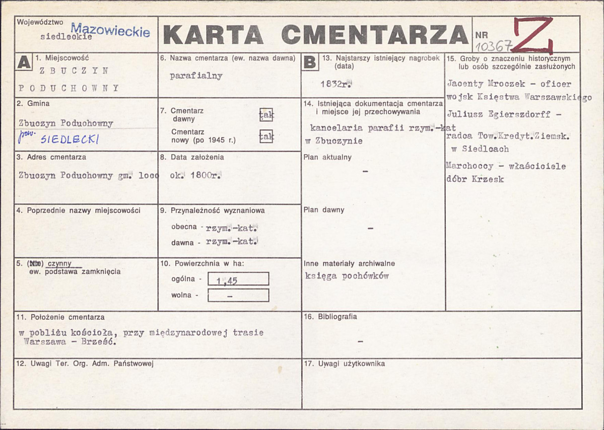 Karta cmentarza, skan nr 1
