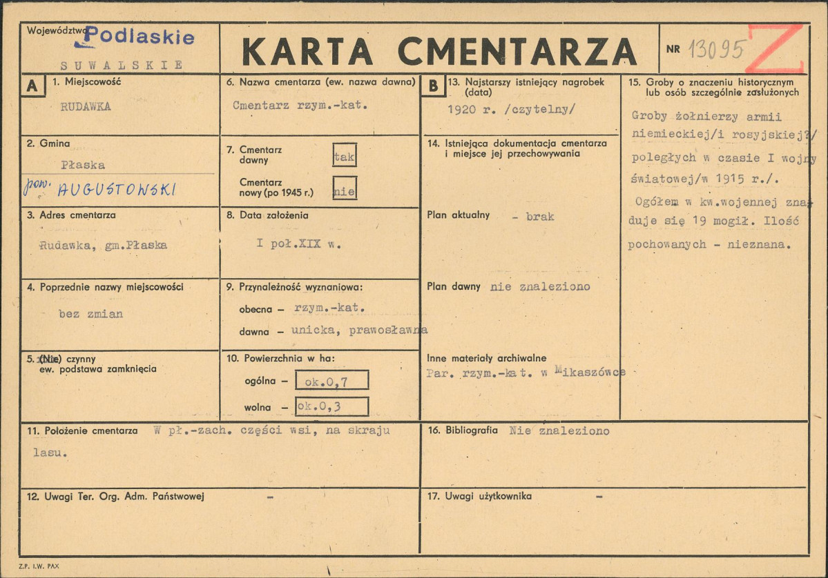 Karta cmentarza, skan nr 1