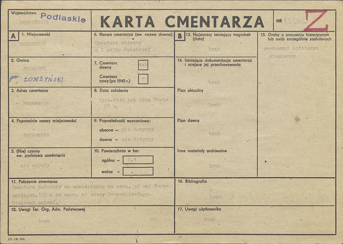 Karta cmentarza, skan nr 1