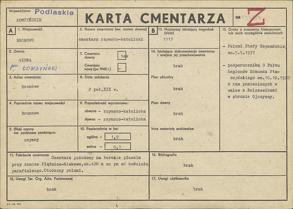 Karta cmentarza, skan nr 1
