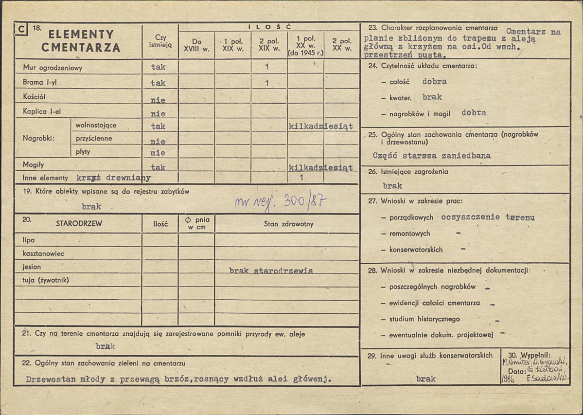 Karta cmentarza, skan nr 2