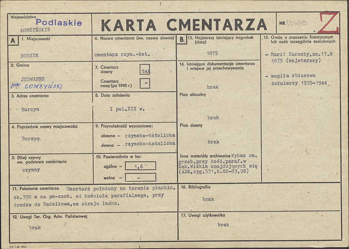 Karta cmentarza, skan nr 1