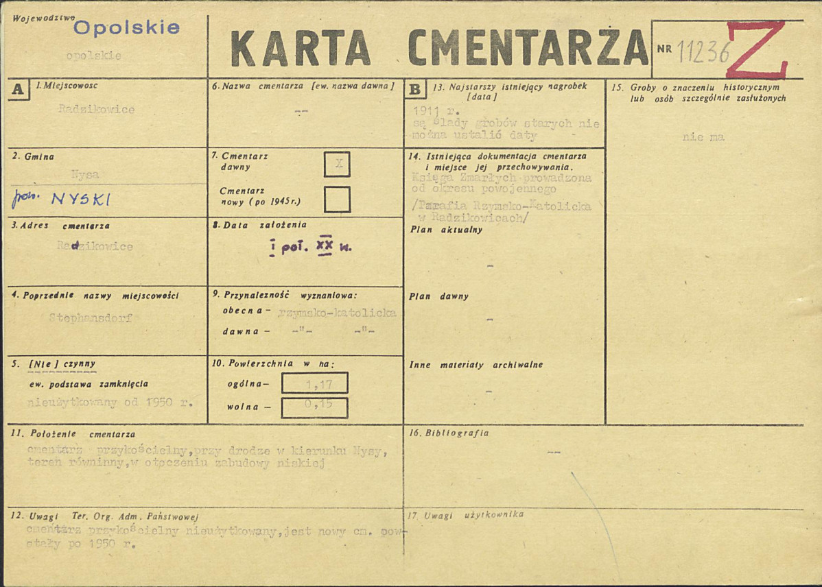 KC - Karta cmentarza, skan nr 1
