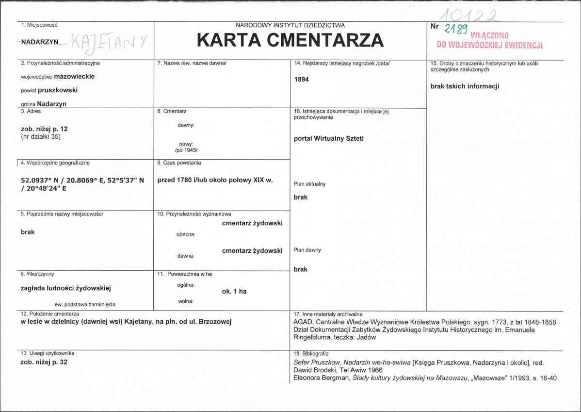 Karta cmentarza, skan nr 1
