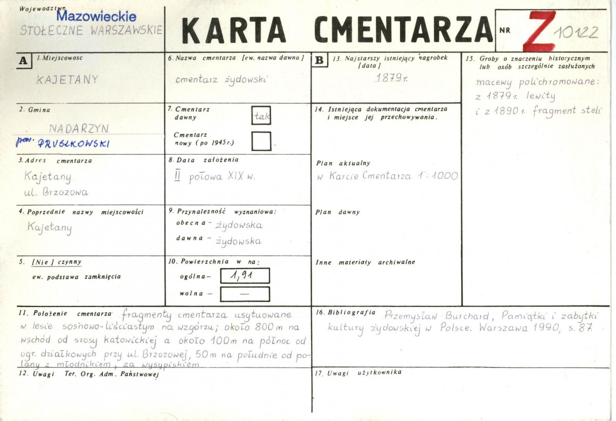 Karta cmentarza, skan nr 1