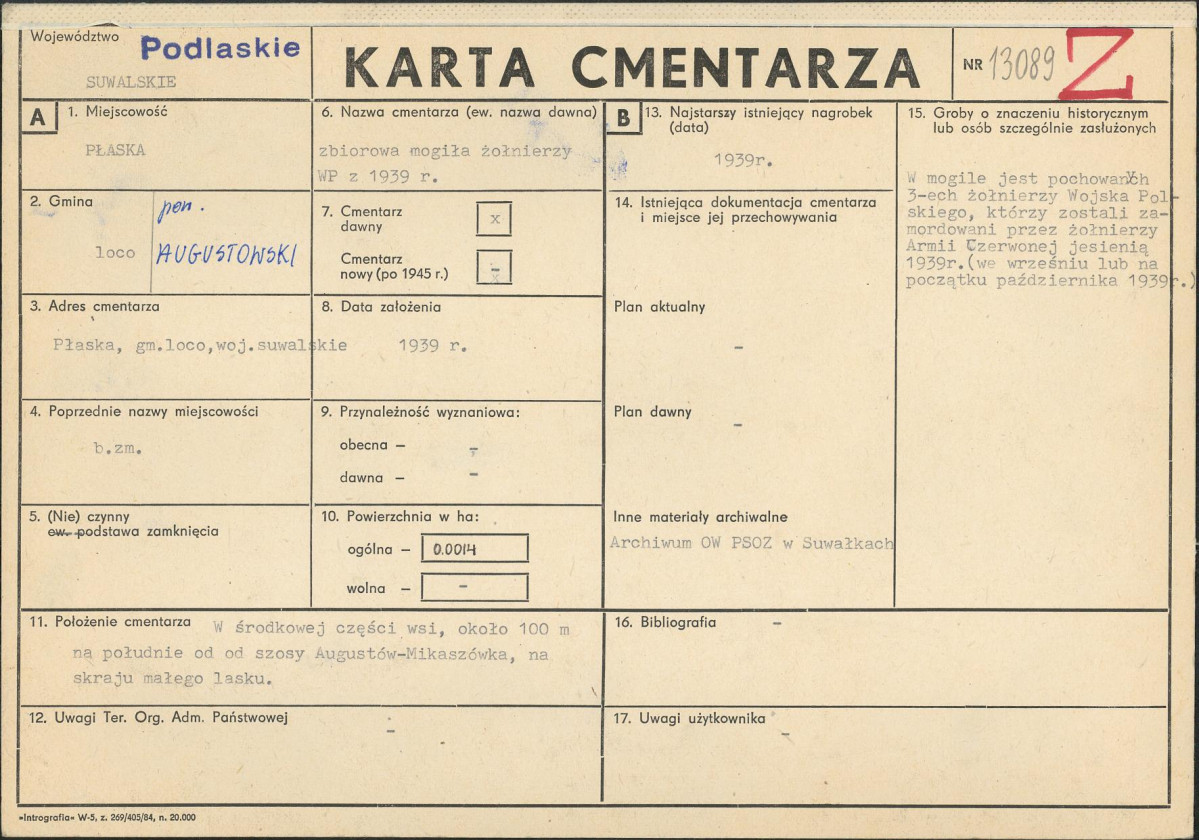 Karta cmentarza, skan nr 1