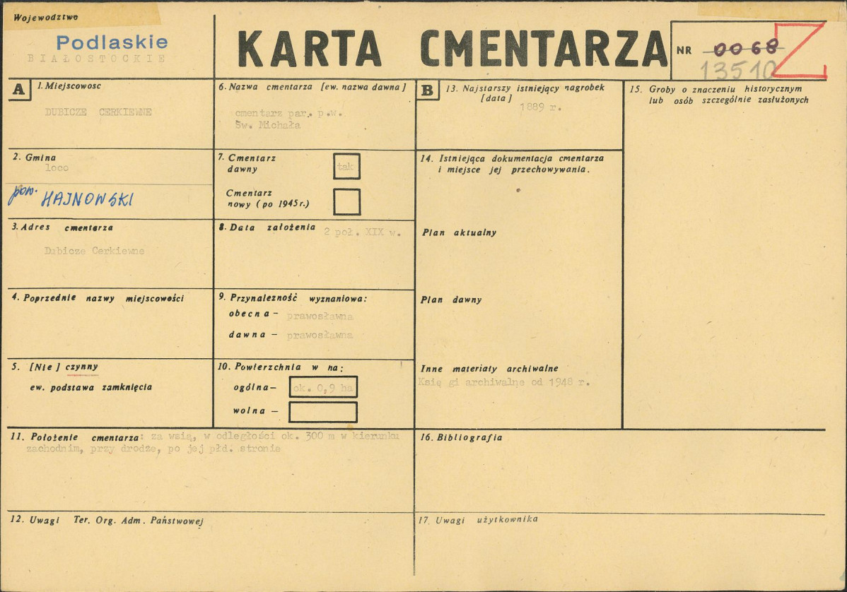 Karta cmentarza, skan nr 1