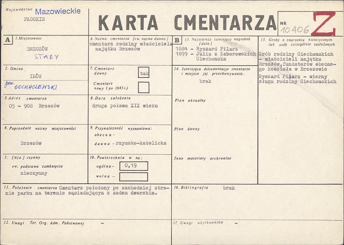 Karta cmentarza, skan nr 1