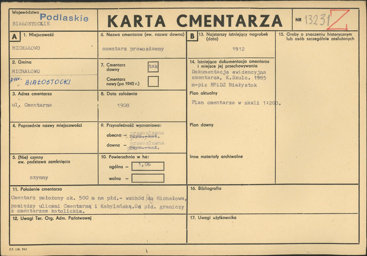 Karta cmentarza, skan nr 1