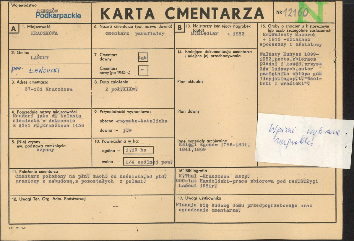 Karta cmentarza, skan nr 1