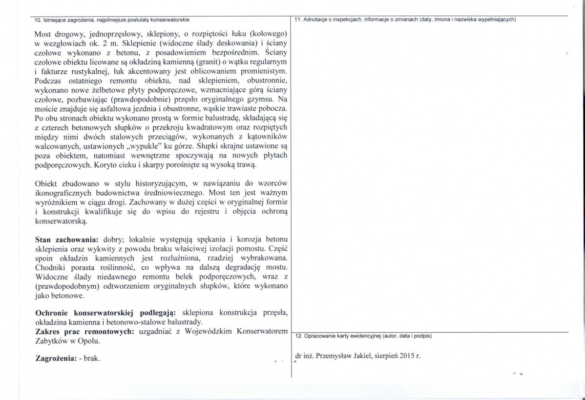 Karta obiektu niewpisanego do rejestru, skan nr 2