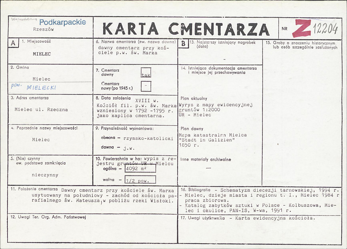 Karta cmentarza, skan nr 1