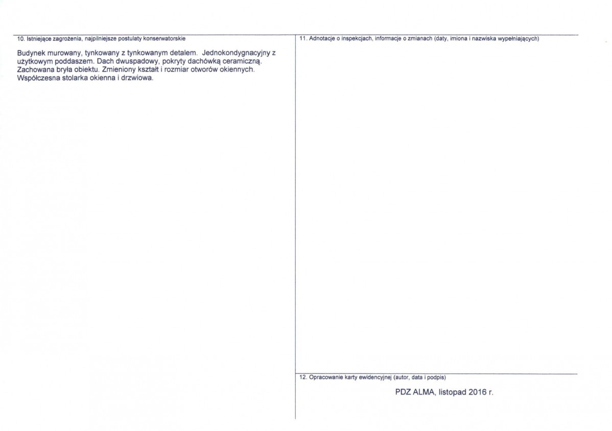 Karta obiektu niewpisanego do rejestru, skan nr 2